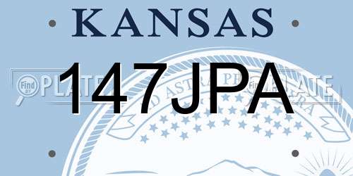 147JPA Kansas License Plate
