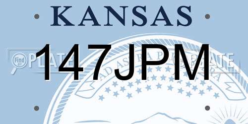 147JPM Kansas License Plate
