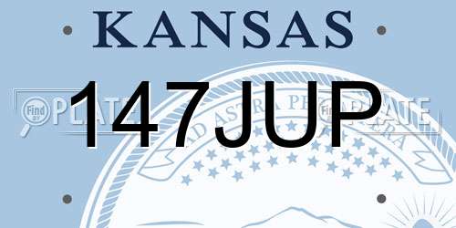 147JUP Kansas License Plate
