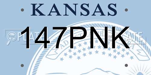 147PNK Kansas License Plate