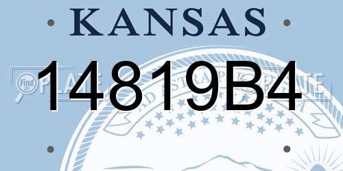 14819B4 Kansas License Plate