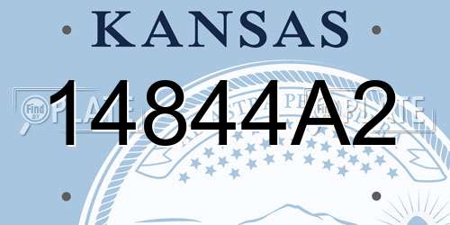14844A2 Kansas License Plate