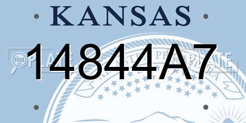 14844A7 Kansas License Plate