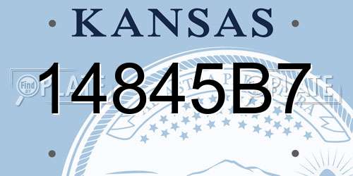 14845B7 Kansas License Plate