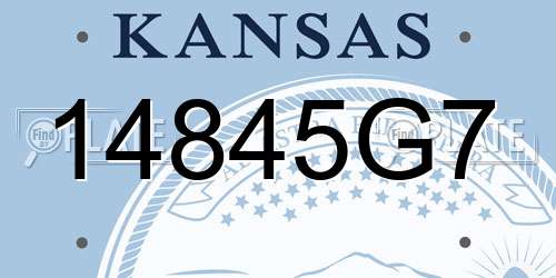 14845G7 Kansas License Plate
