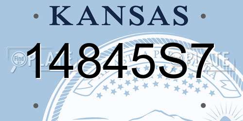 14845S7 Kansas License Plate