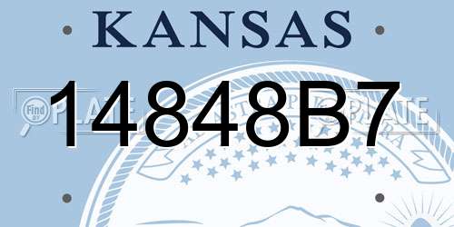 14848B7 Kansas License Plate