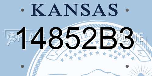 14852B3 Kansas License Plate