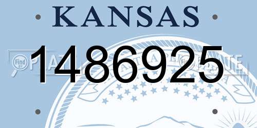 1486925 Kansas License Plate