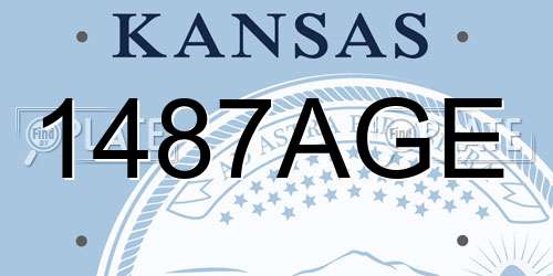1487AGE Kansas License Plate