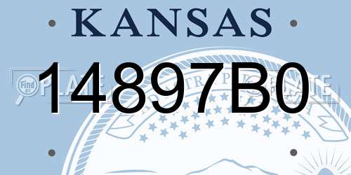 14897B0 Kansas License Plate
