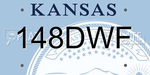 148DWF Kansas License Plate