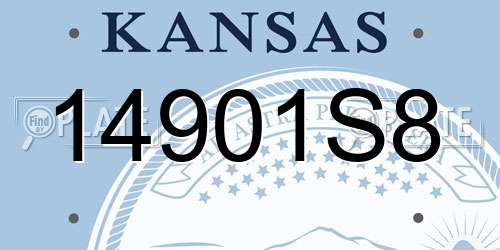 14901S8 Kansas License Plate