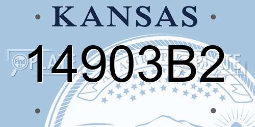 14903B2 Kansas License Plate