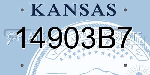 14903B7 Kansas License Plate