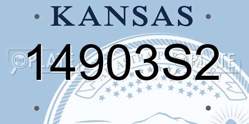14903S2 Kansas License Plate