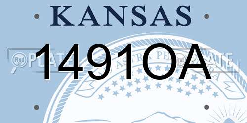 1491OA Kansas License Plate