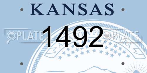 1492 Kansas License Plate