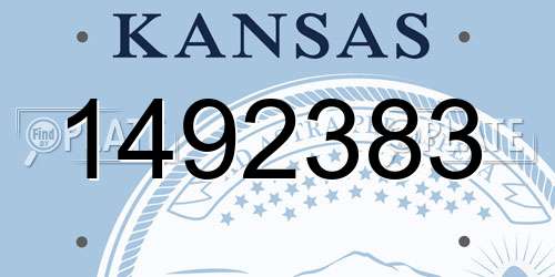 1492383 Kansas License Plate