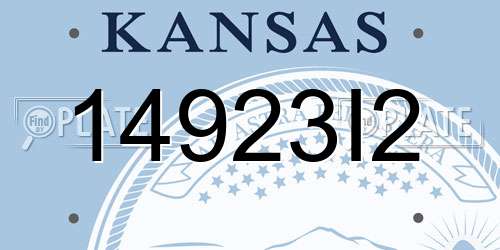 14923I2 Kansas License Plate