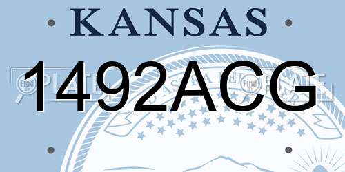 1492ACG Kansas License Plate