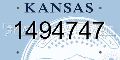 1494747 Kansas License Plate