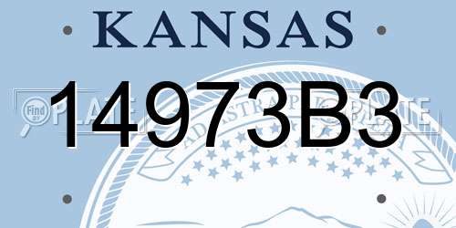 14973B3 Kansas License Plate