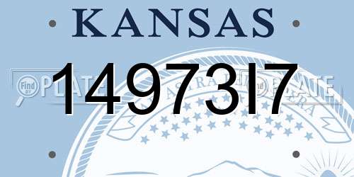 14973I7 Kansas License Plate