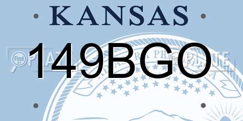 149BGO Kansas License Plate