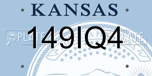 149IQ4 Kansas License Plate