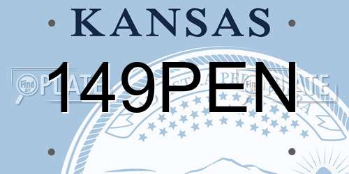 149PEN Kansas License Plate