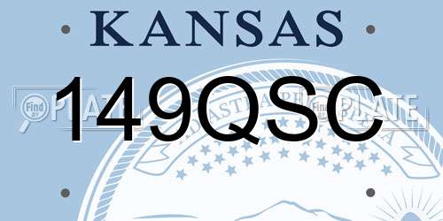 149QSC Kansas License Plate