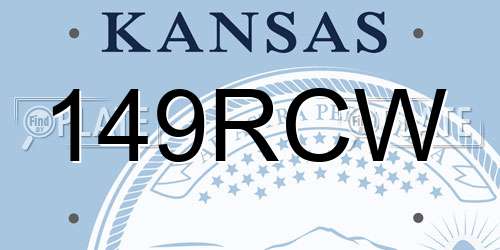 149RCW Kansas License Plate