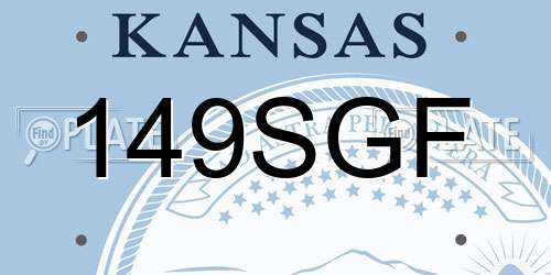 149SGF Kansas License Plate