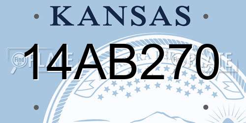 14AB270 Kansas License Plate