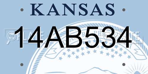 14AB534 Kansas License Plate