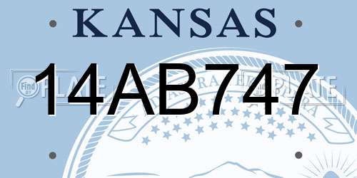 14AB747 Kansas License Plate