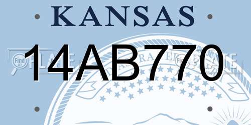 14AB770 Kansas License Plate