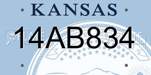 14AB834 Kansas License Plate