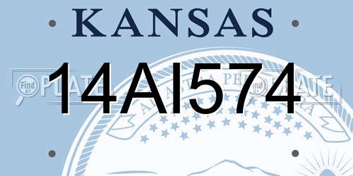14AI574 Kansas License Plate