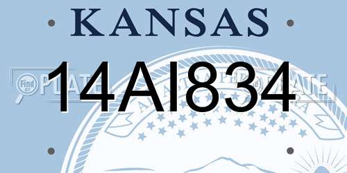 14AI834 Kansas License Plate