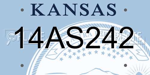 14AS242 Kansas License Plate