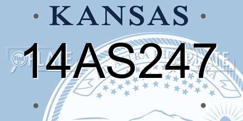 14AS247 Kansas License Plate