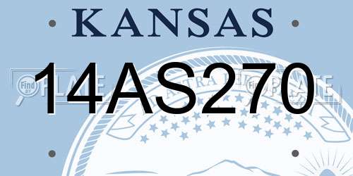 14AS270 Kansas License Plate