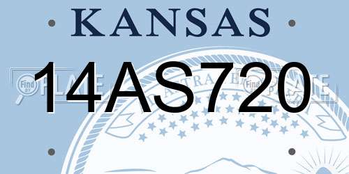 14AS720 Kansas License Plate