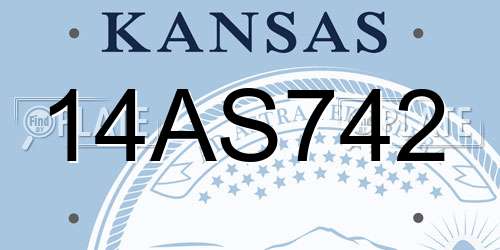 14AS742 Kansas License Plate