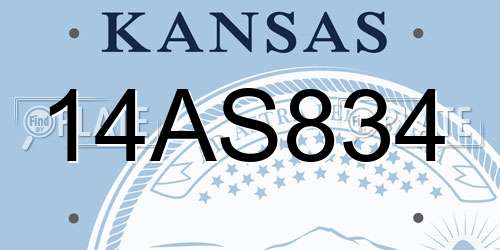 14AS834 Kansas License Plate