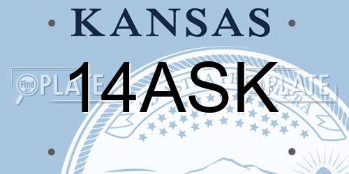 14ASK Kansas License Plate