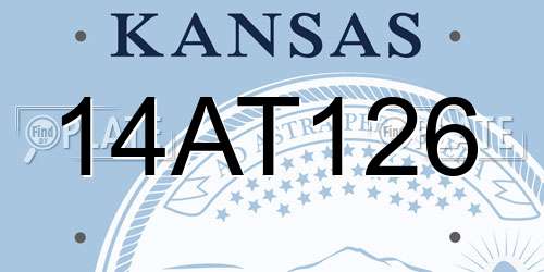 14AT126 Kansas License Plate