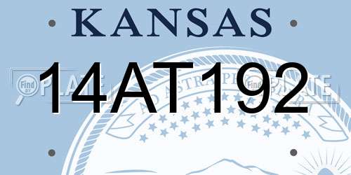 14AT192 Kansas License Plate